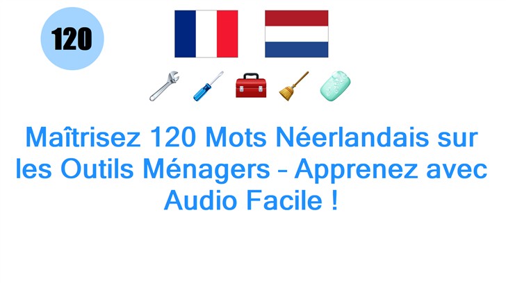 Maîtrisez 120 Mots Néerlandais sur les Outils Ménagers – Apprenez avec Audio Facile !